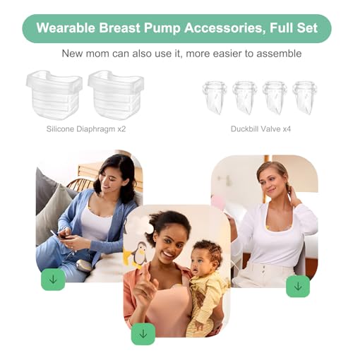 Image of Duckbill Valve Silicone Diaphragm 6pcs Suitable for MomMed /TSRETE S21 /S18 /S19 Wearable Breast Pump Replacement Parts Accessories