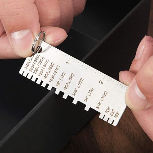 Juego de 3 calibres de acero inoxidable para medición de grosor miniatura 7