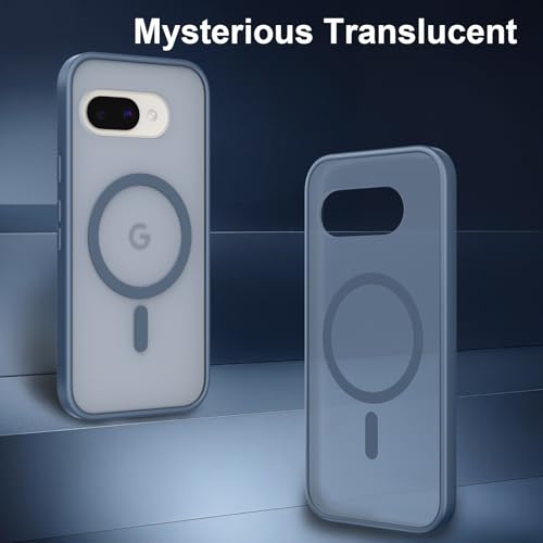 Image of X-level for Google Pixel 9A Case Compatible with MagSafe, Military Grade Drop Protection,Slim Translucent Matte Back Cover Shockproof Anti-Scratch Magnetic for Google Pixel 9A Phone Case,Blue