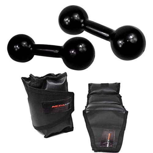 Par De Caneleira 04kg + 2 Halter 4kg Emborrachados P/Treino