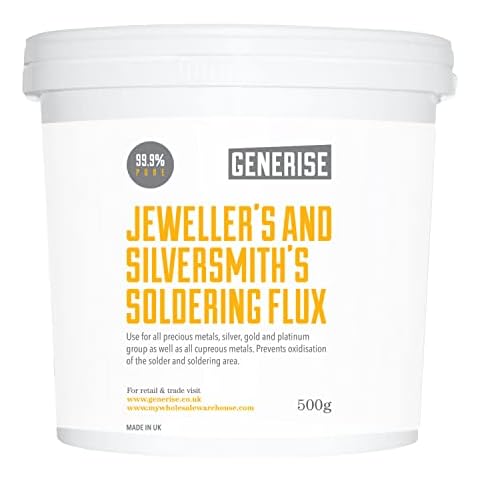 Soldering Flux Jewellers and Silversmiths Solder Crystal Form Flux Powder 99.9% Pure - for Welding Gold, Silver, Platinum, Brass, Copper 500g Cover