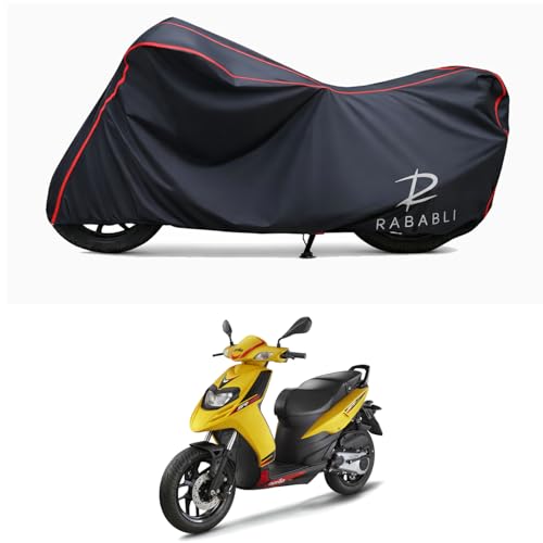 Image of Waterproof Bike Body Cover Compatible for | Aprilia SR 125 STD | Taffeta Fabric, Red Piping Design, Bottom Elastic Fit | Dustproof, Sun UV & Rain Protection for All Bikes