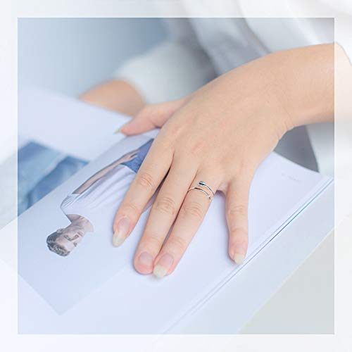 NewZenro Love Arrow Sword Asymmetric Wrap Open Rings for Women Adjustable Minimalist Small Thin Sterling Silver Engagement Statement Promise Finger Knuckle Rings for Her3