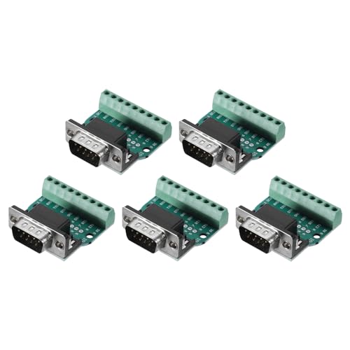 uxcell D-sub コネクタ DB9 オス ソケット 9 ピン オス シリアル ポート ターミナル ブレークアウト 機械設備 CNC コンピューター用 5 個パック