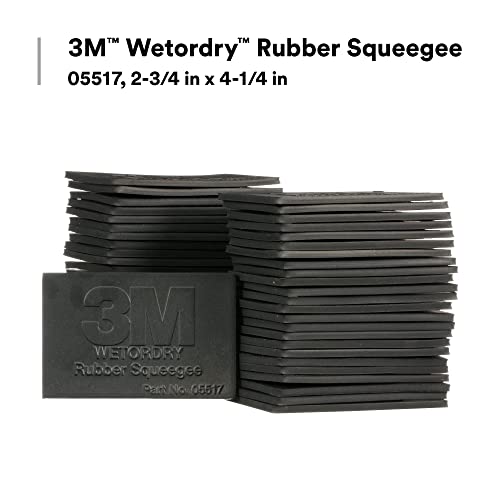 3M Wetordry Rubber Squeegee 05517, 2-3/4 In X 4-1/4 In, Comfort Fit, Flexible, For Wet Sanding #TOP2
