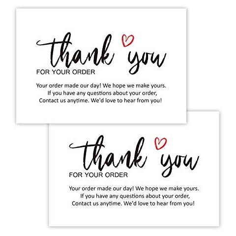 50 Large Thank You For Your Order Cards - Thank You for Your Business Purchase Cards, 4x6 Inches, Bulk Postcards Purchase Inserts to Support Small Business Customer Shopping Cover