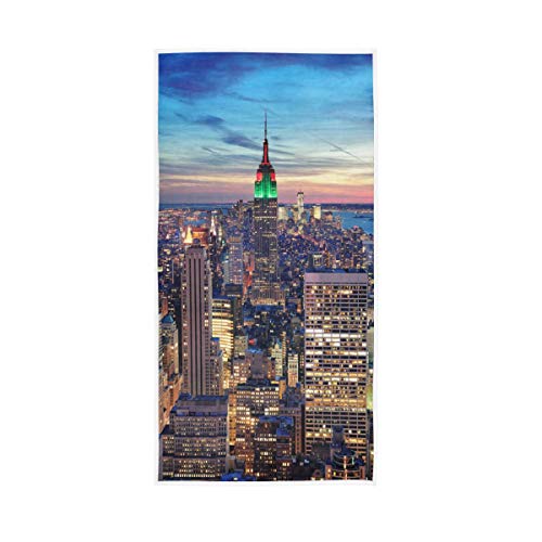 Mnsruu New York City scape Night Serviette de bain douce 76 x 38 cm
