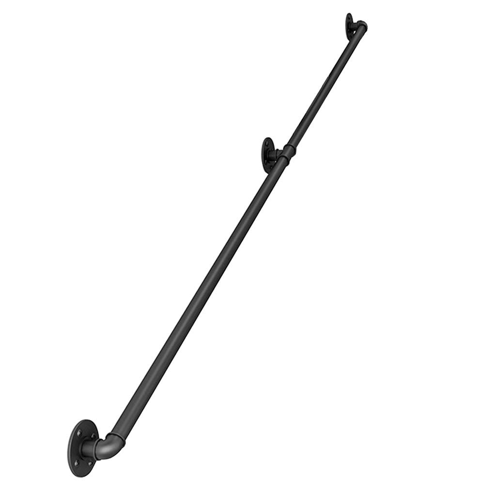 Garde-corps de porche robuste : rampe d'escalier vintage avec supports de fixation en métal