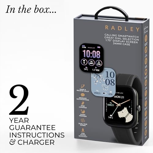 Reloj inteligente RADLEY Serie 55 con cómoda correa de silicona negra 5