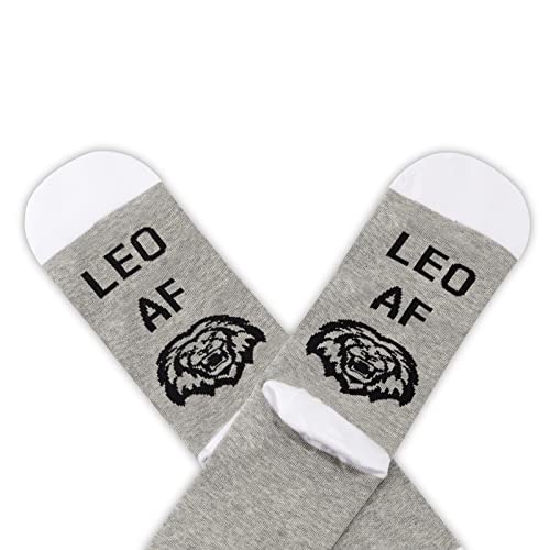 G2TUP 2 Pairs Leo AF Socks Horoscope Lover Gift Zodiac Sign Horoscope Birthday Socks Astrology Lover Gift4