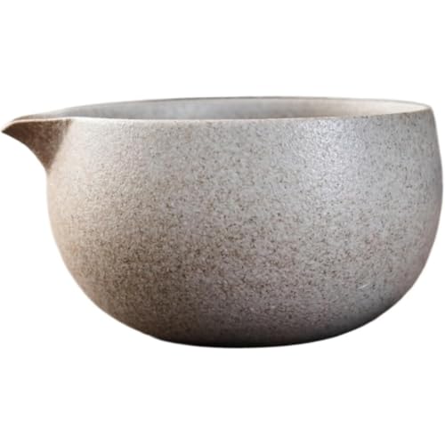 陶器抹茶碗、注ぎ口付き、手作り抹茶セレモニー茶碗、サラダジュースカップ (B)