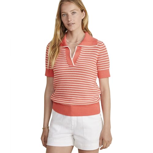 Image of Vineyard Vines Women's Open-Stitch Short-Sleeve Polo Sweater