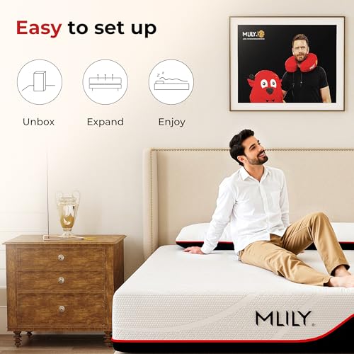 Image of MLILY Queen Size Mattress 12 Inch Memory Foam Manchester United, Medium Feel, Cool Sleep & Pressure Relief, Fiberglass Free, Made in The USA of Certified Safe US Foam and Global Materials, White
