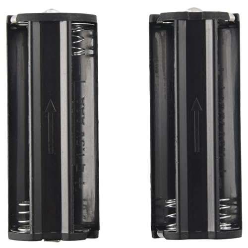 Smallterm 2 piezas negro soporte para batería 3 x 1,5 V AAA pilas antorcha