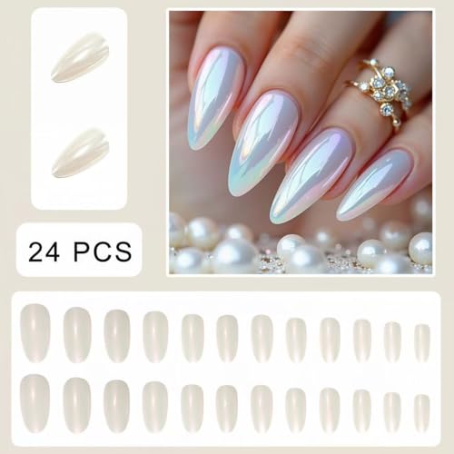 SHIQIXIANNV Press on Nails - Metallic Mirror Design