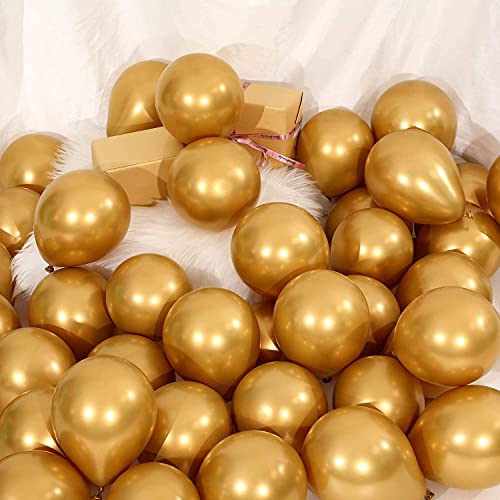 Image of Gold Chrome Balloons, 30pcs Golden Chrome Metallic Balloons for Birthday, Anniversary, Engagement, Wedding, Baby Shower, Welcome Party Decorations (30 Pcs, Gold Ch)