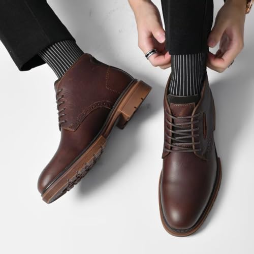 Image of Arkbird Men's Chukka Boots, Leather Ankle Dress Boot Casual Oxfords Lace Up Work Shoes