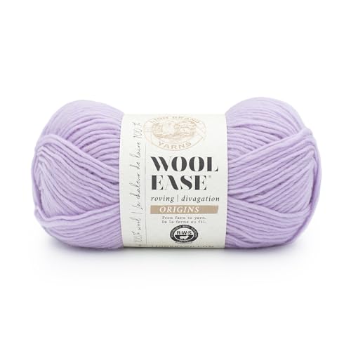 Image of Lion Brand Yarn, Wool-Ease Roving Origins Yarn, Lilac, Purple, 1 Pack | Worsted Weight 100% Wool Crochet & Knit Fiber for Heirloom Projects, Cabled Scarves, Sweaters, Warm Hats