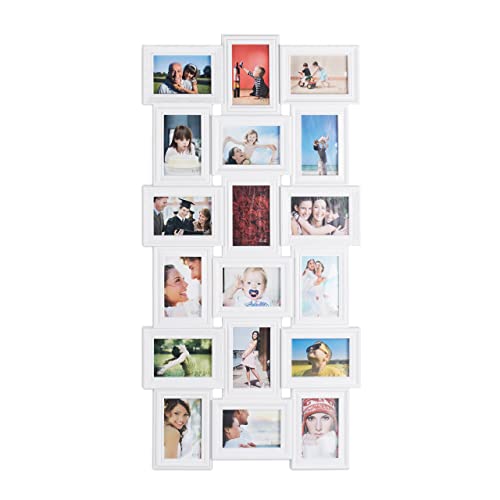 Relaxdays Bilderrahmen Collagen, 18 Bilder, 10x15, Hoch- & Querformat,...