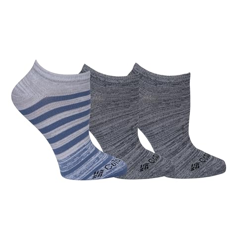 Columbia Women's Polytam Space Dye Stripe No Show Socks 3 Pair, Eve Multi, One Size