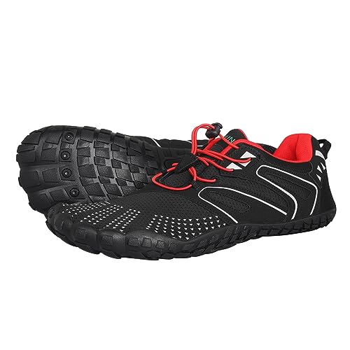 Image of ANDUNE Men's Barefoot & Minimalist Cross Training Shoes - All Terrain Red Dash | Wide Toe Box | Zero Drop Sole |