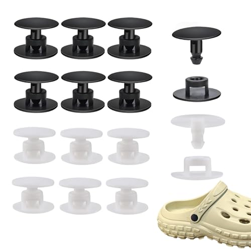 12 Pcs Strap Rivets, Black Rivets, Black Screw Rivet, Push in Screw Rivet for Shoes, Hole Plastic Rivets Push in Rivets Fastener for Shoes with Holes, Boots