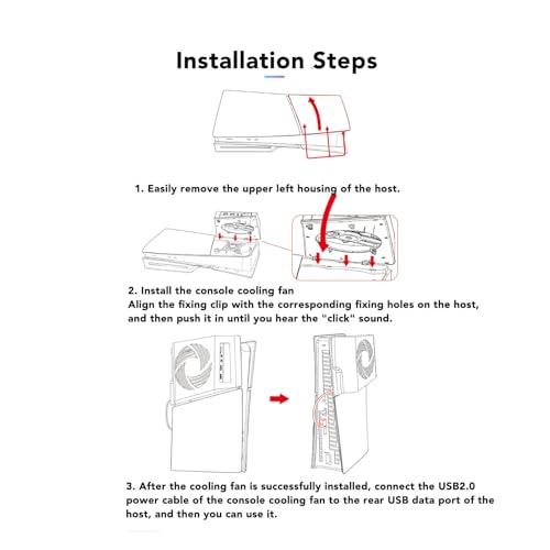 Jelquix Consola de Juegos, Ventilador de Refrigeración RGB, de Control de Temperatura Inteligente para Edición de Disco Digital, Enfriador de Barra de Luz USB HUB para Jugadores - imagen 4