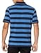 Amazon Essentials Men's Black Blue Rugby Stripe Polo Shirts Short Sleeve, Slim-Fit Cotton Pique, Large