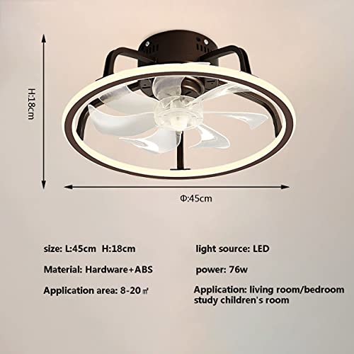 Ventilateur de plafond avec lampe LED 76W noir silencieux télécommandé - 4