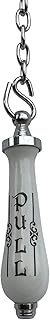 Harrington Marley Ceramic Toilet Chain Flush Pull | High Level Cistern Toilet Puller/Flusher Chrome | Traditional Victorian Style