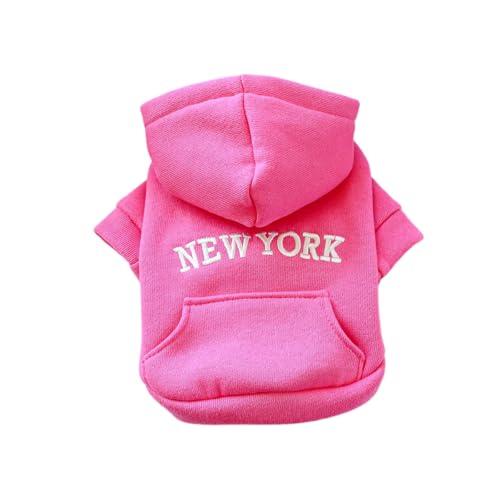 Sudadera con capucha para perro color rosa talla M
