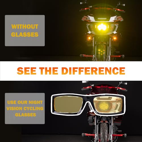 UV400 Protection Glasses, Amber Anti-Glare Anti-Slip Glasses, Fashion Night Vision Glasses, Anti-Fog Performance Sunglasses for Men and Women4
