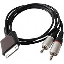 30-Pin Male Dock Connector Cable to 2RCA Audio Cable for iPod Phone Pad 5ft