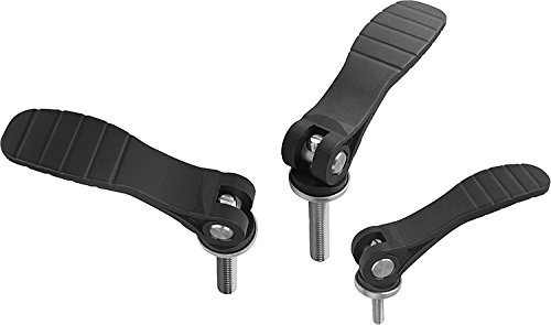 Kipp 04233-1311A1X30 Stainless Steel Adjustable Cam Levers with Plastic Handle and 10-32" External Thread, Inch, Natural Finish, 30 mm Screw Length, Size 1