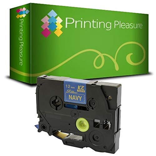 Printing Pleasure TZe-RN34 TZ-RN34 Gold on Navy Blue Ribbon Tape compatible with P-Touch Label Printing Machines | 12mm x 4m