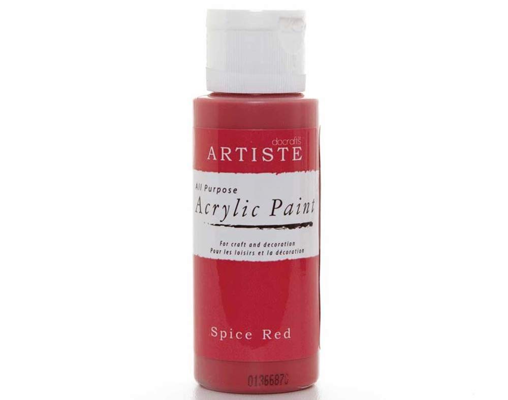 Crafty Capers Spice Red Docrafts Artiste All Purpose Acrylic Craft Paint - 59Ml