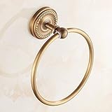 BigBig Home Toallero de Aro de Latón Cobre Antiguo de Montaje en Pared en Baño y Cocina, Soporte de Toalla de Estilo Retro en Pared