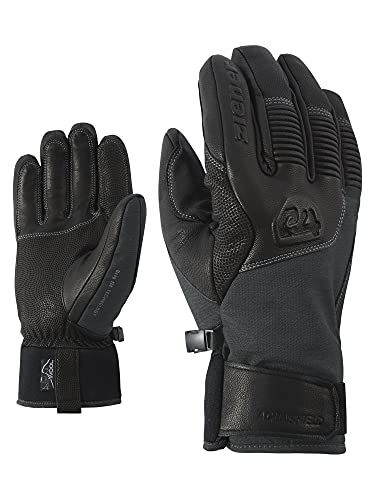 Ziener Alpine Men's Ski Leather Gloves GANZENBERG Black - 9,5