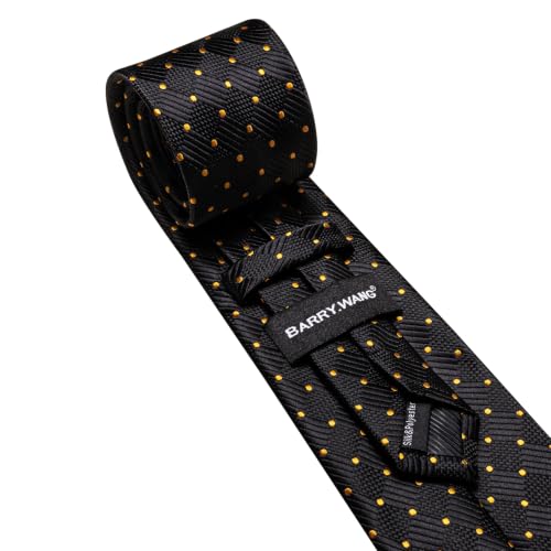Image of Barry.Wang Plaid Ties Checkered Mens Silk Necktie Handkerchief Cufflinks