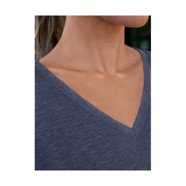 Womens T Shirts Short Sleeve V Neck Tops Female Summer Trendy Soft Tees Casual Shirts Loose Outfits Lightweight Clothes - Image 6