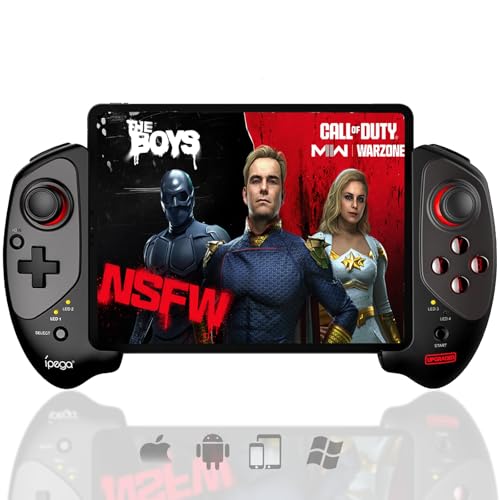 Gamepad inalámbrico móvil para tableta, megadream Bluetooth Mobile Gaming Control telescópico Joystick para Android/iOS/PC/teléfonos inteligentes para 13-25cm Perfecto funciona para COD/Genshin/Apex