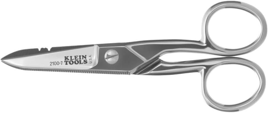 Klein Tools 2100-7 Electrician's Scissors - Stripping Notches