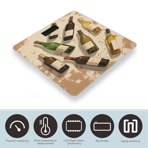 Báscula digital de baño con vidrio templado y pantalla LED miniatura 3