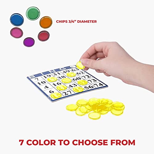 Mr Chips Magnetic Bingo Chips With Metal Edge 3/4 Inch – 100 Upgraded Pieces Yellow Transparent Bingo Chips - Available In 7 Colors In A Reusable Storage Bag #TOP4