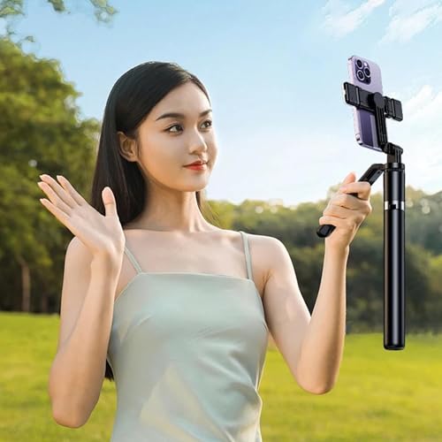 Image of LikeStar 1.7M Extendable Selfie Stick Tripod with Fill Light, Wireless Remote & Phone Holder - USB Rechargeable, Foldable & Compatible with iPhone & Android for Travel, Vlogging, and Live Streaming