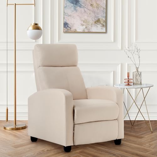 Sillón reclinable textil beige confortable miniatura 2
