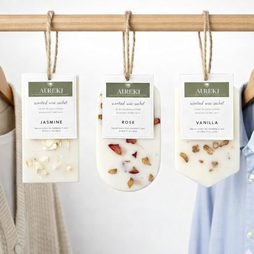 Image of Handmade Soy Wax Set of 6 Scented Wax Sachet | Fragrance for Wardrobe, Cupboard and Home Decor | Long Lasting Jasmine, Rose and Vanilla Fragrance