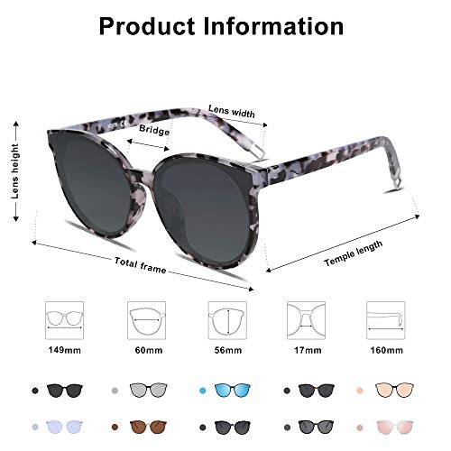 SOJOS Fashion Round Sunglasses for Women Men Oversized Vintage Shades SJ2057