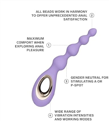 LELO SORAYA Beads, Masajeador Anal con Cuentas con Tecnología Bow-Motion y 8 Modos de Vibración, Estimulador Anal, Vibrador Anal, Bolas Anales (Violet Dusk)