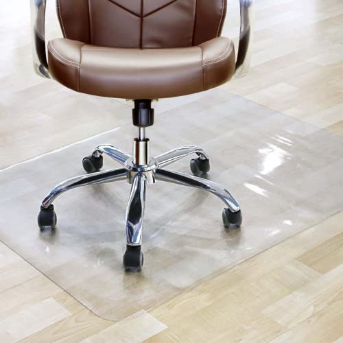 Tapis de protection de sol pour chaise de bureau - 90 x 120 cm - Transparent - Tapis de protection pour sols durs - Tapis en PVC antidérapant pour chaise de bureau Cover